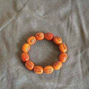 Handcrafted Orange Beaded Bracelet